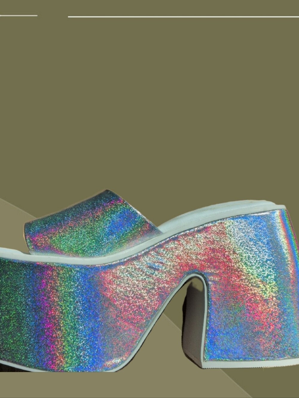 ✨ Space Island Holographic Platform Heel Shoes Size 9/40